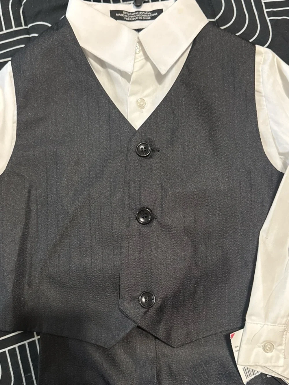 Classic Black Boys' Dress Vest & Shirt Set - Kids Accessories